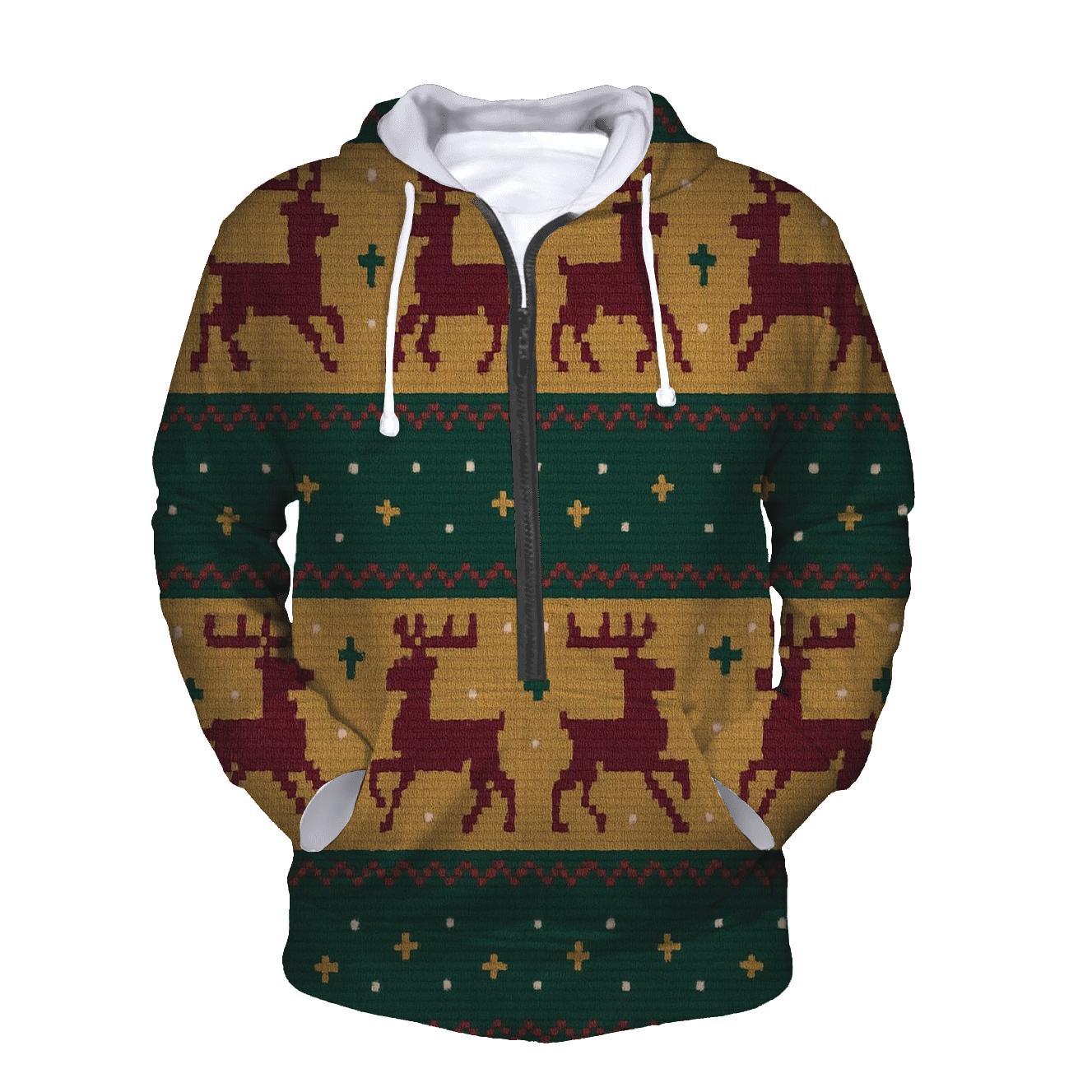 Reindeer Ribbon Carousel Design pullover hoodies