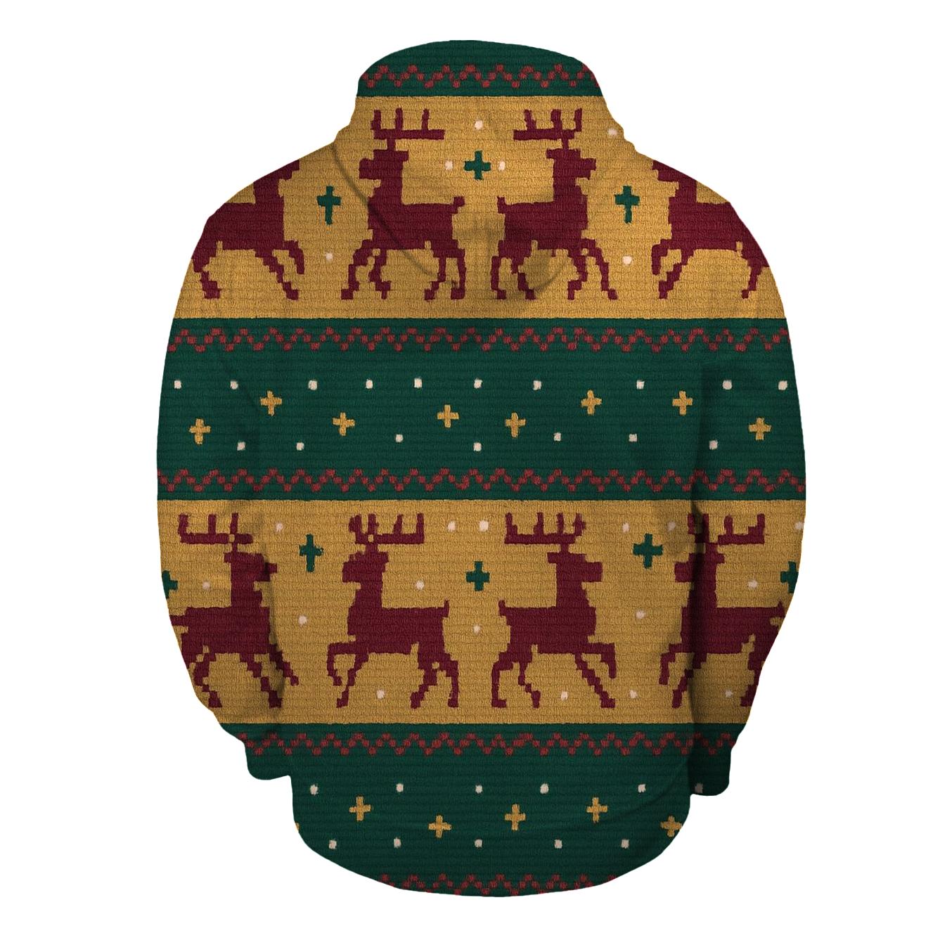 Reindeer Ribbon Carousel Design pullover hoodies