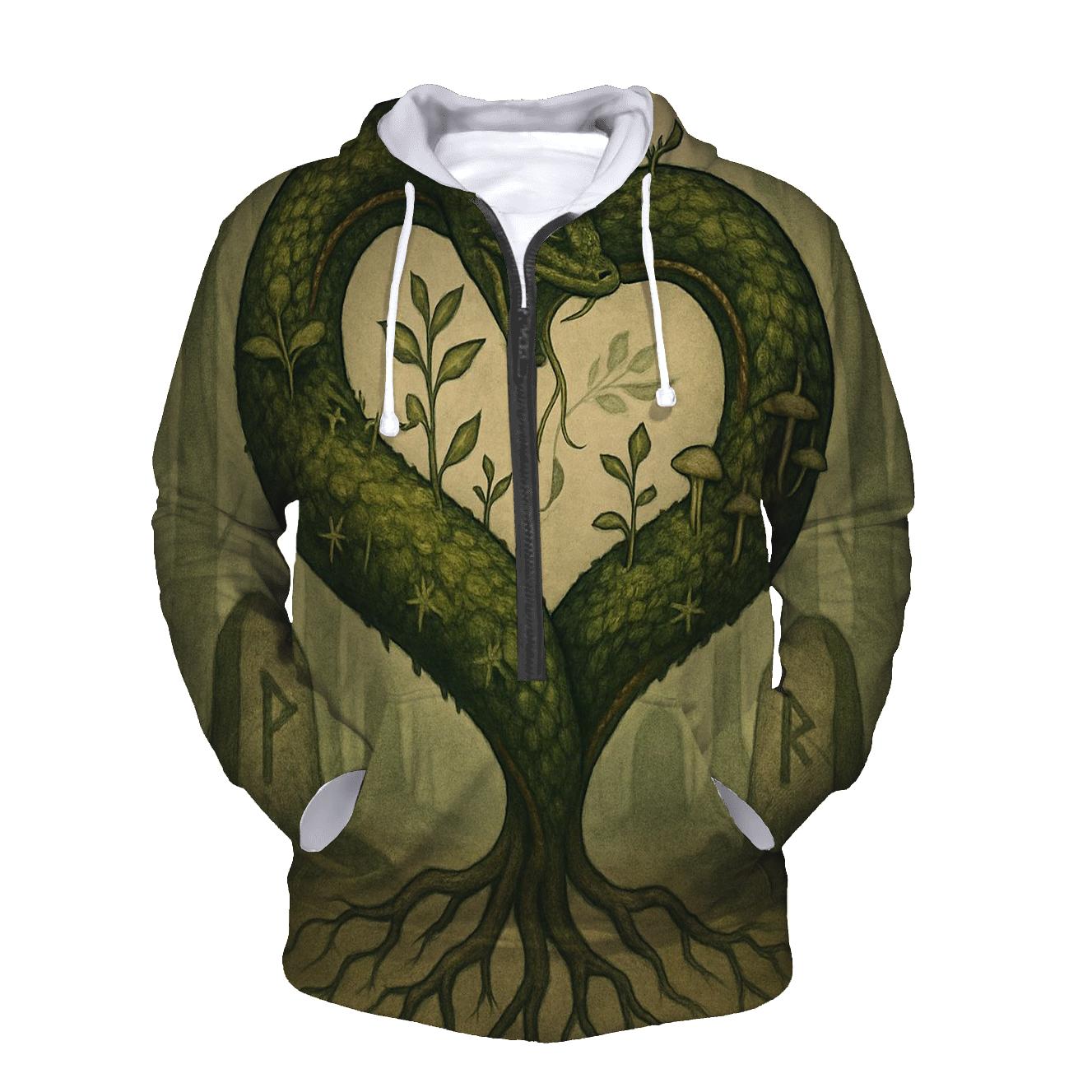 Forest Heart Ouroboros embroidered hoodies
