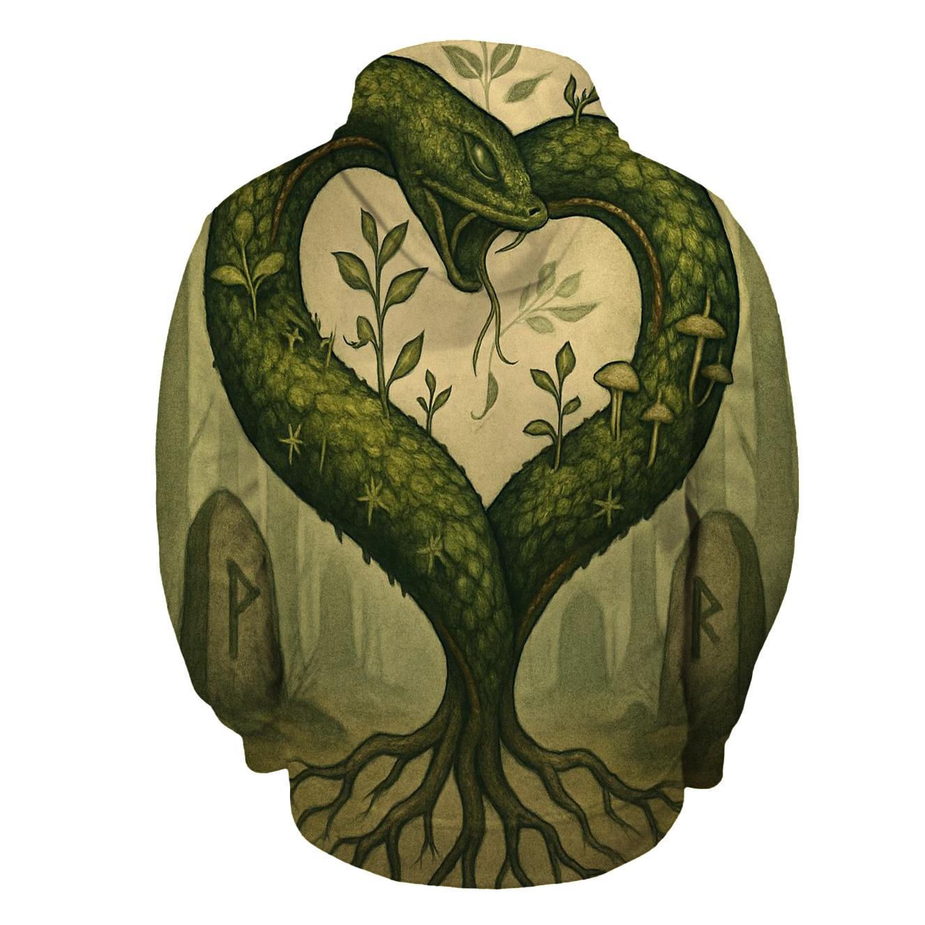 Forest Heart Ouroboros embroidered hoodies