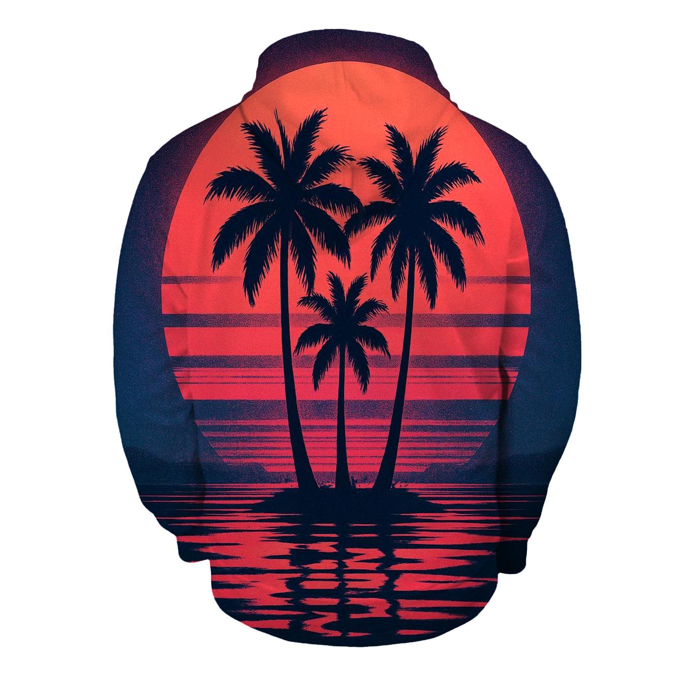 Retro Wave Sunset Palms hoodies fashion