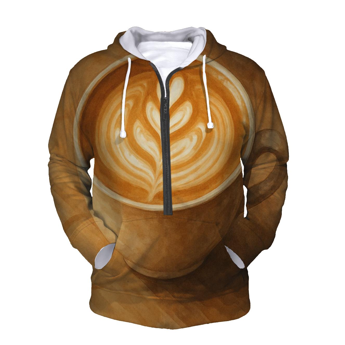 Latte Swirl Canvas embroidered hoodies