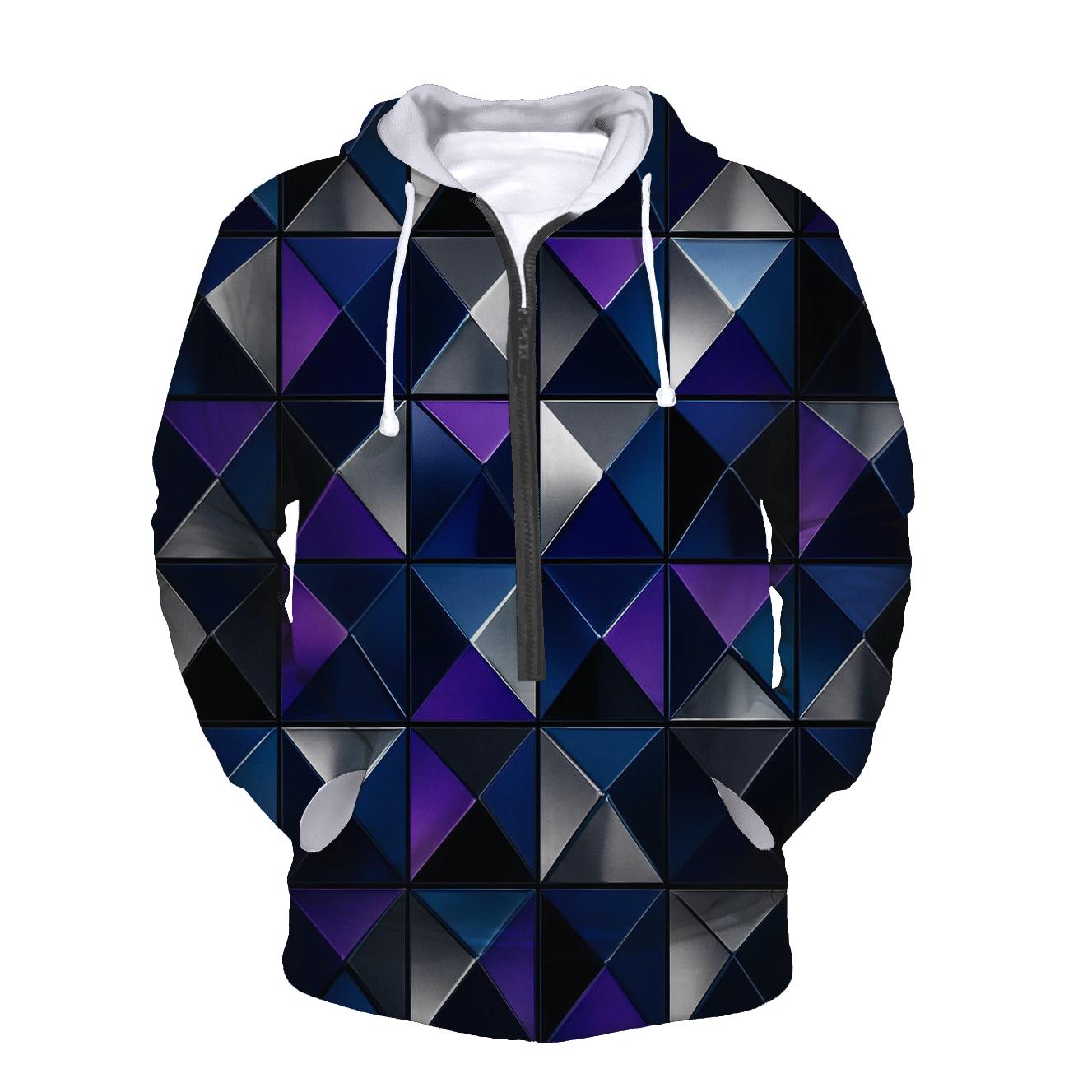 Disco Night Geometry zip-up hoodies
