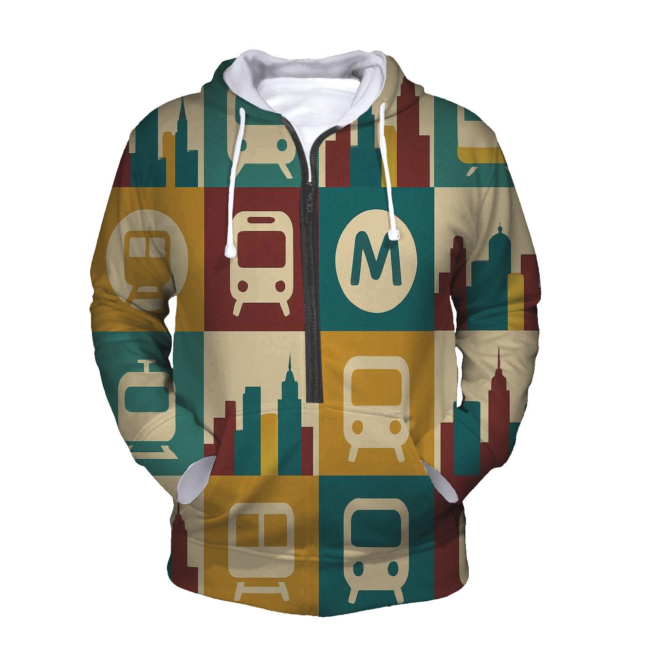 Retro Metro Mosaic lightweight hoodies
