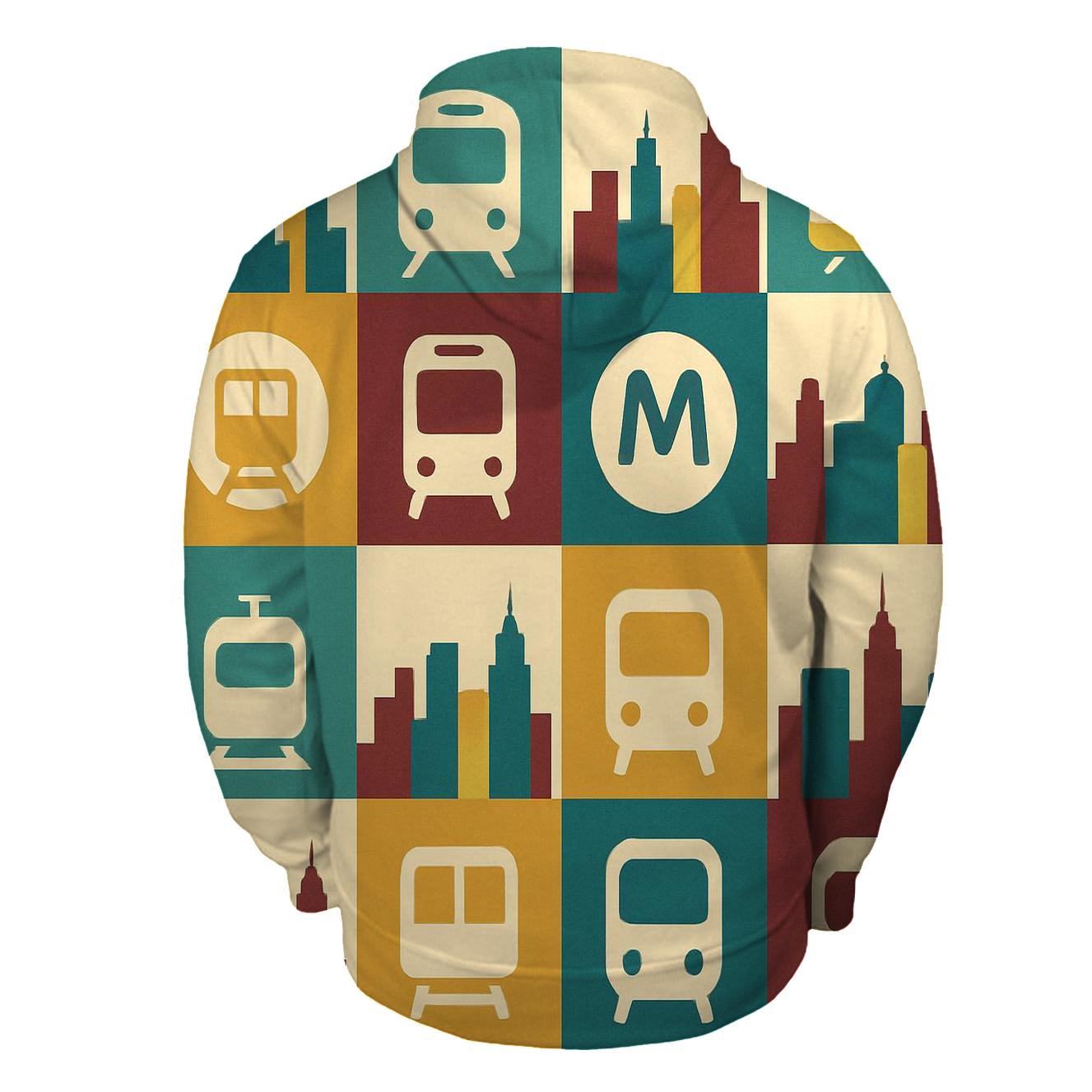 Retro Metro Mosaic lightweight hoodies