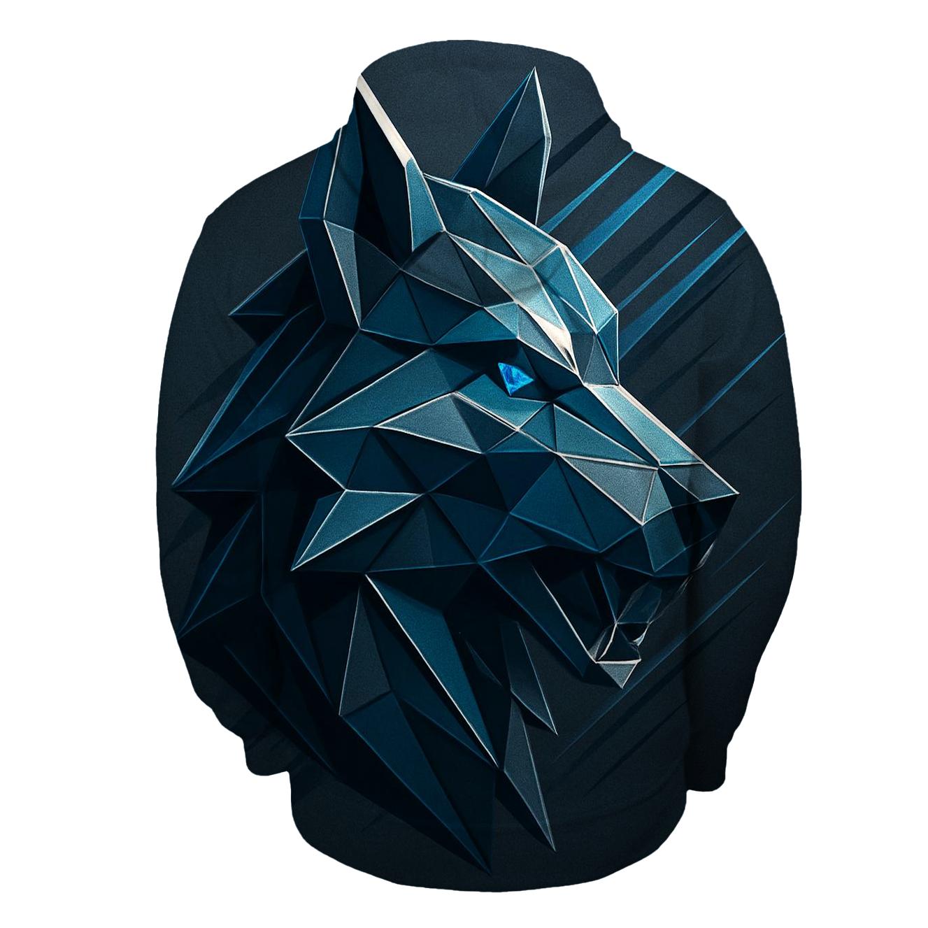 Abstract Geometric Wolf lightweight hoodies