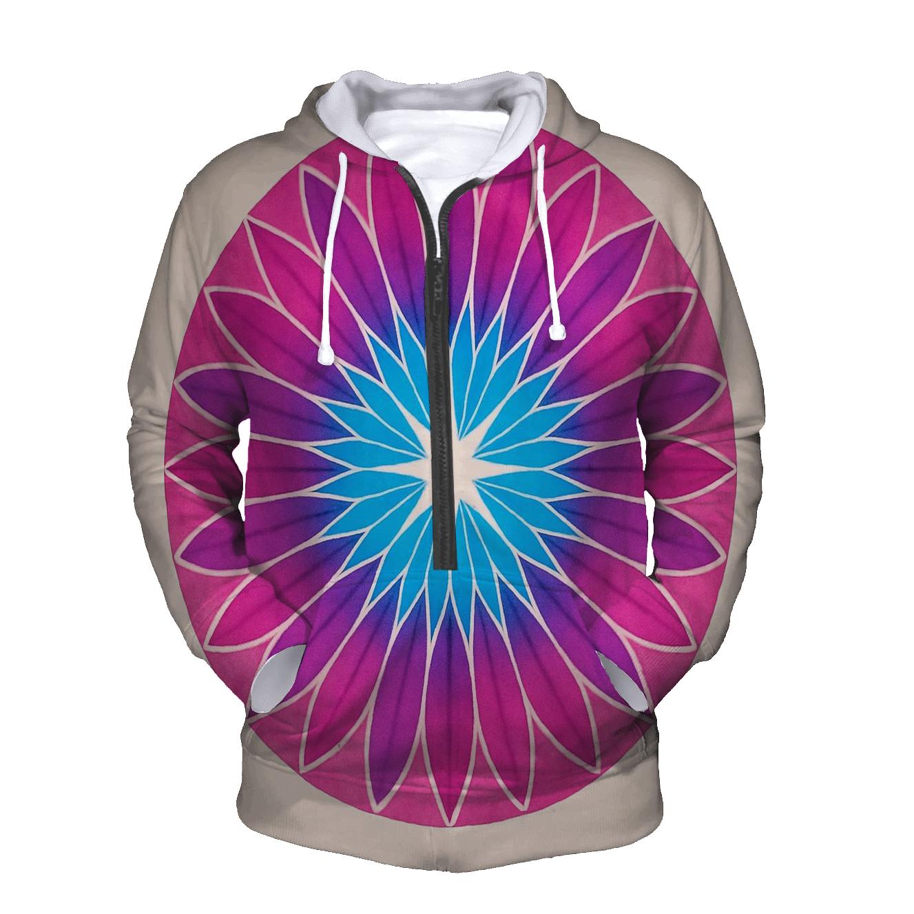 Magenta Mandala Sunburst custom hoodies