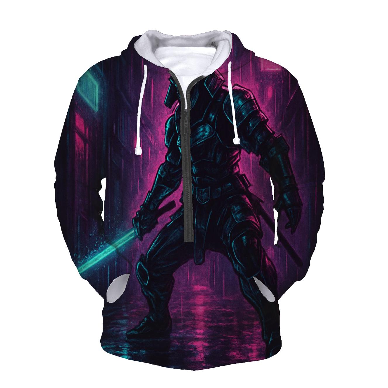 Neon Cyberpunk Samurai hoodies fashion
