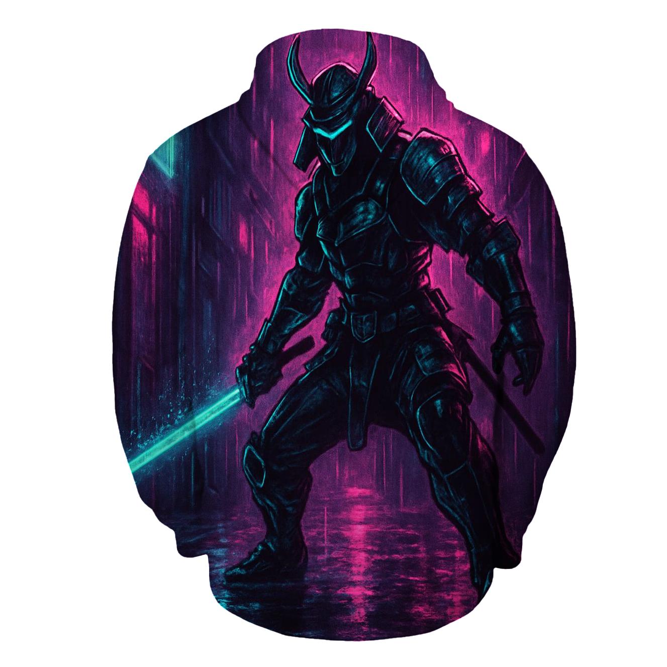Neon Cyberpunk Samurai hoodies fashion