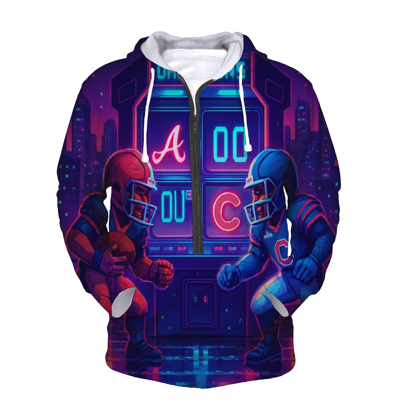 Neon Rivals At Skyline Arcade zip-up hoodies