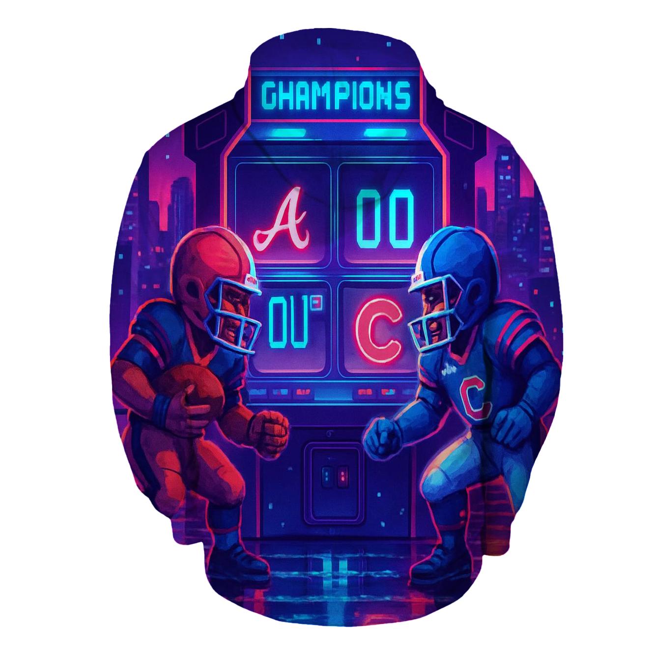 Neon Rivals At Skyline Arcade zip-up hoodies