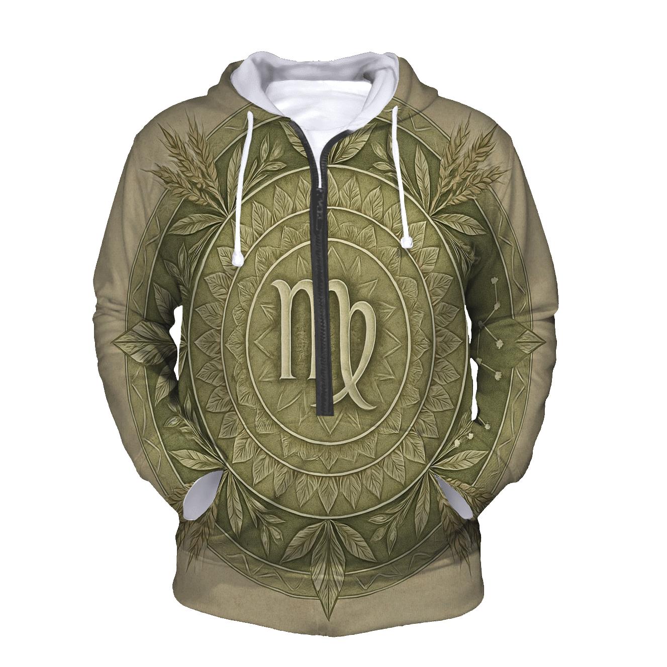 Virgo Earth Mandala Pattern hoodie designs