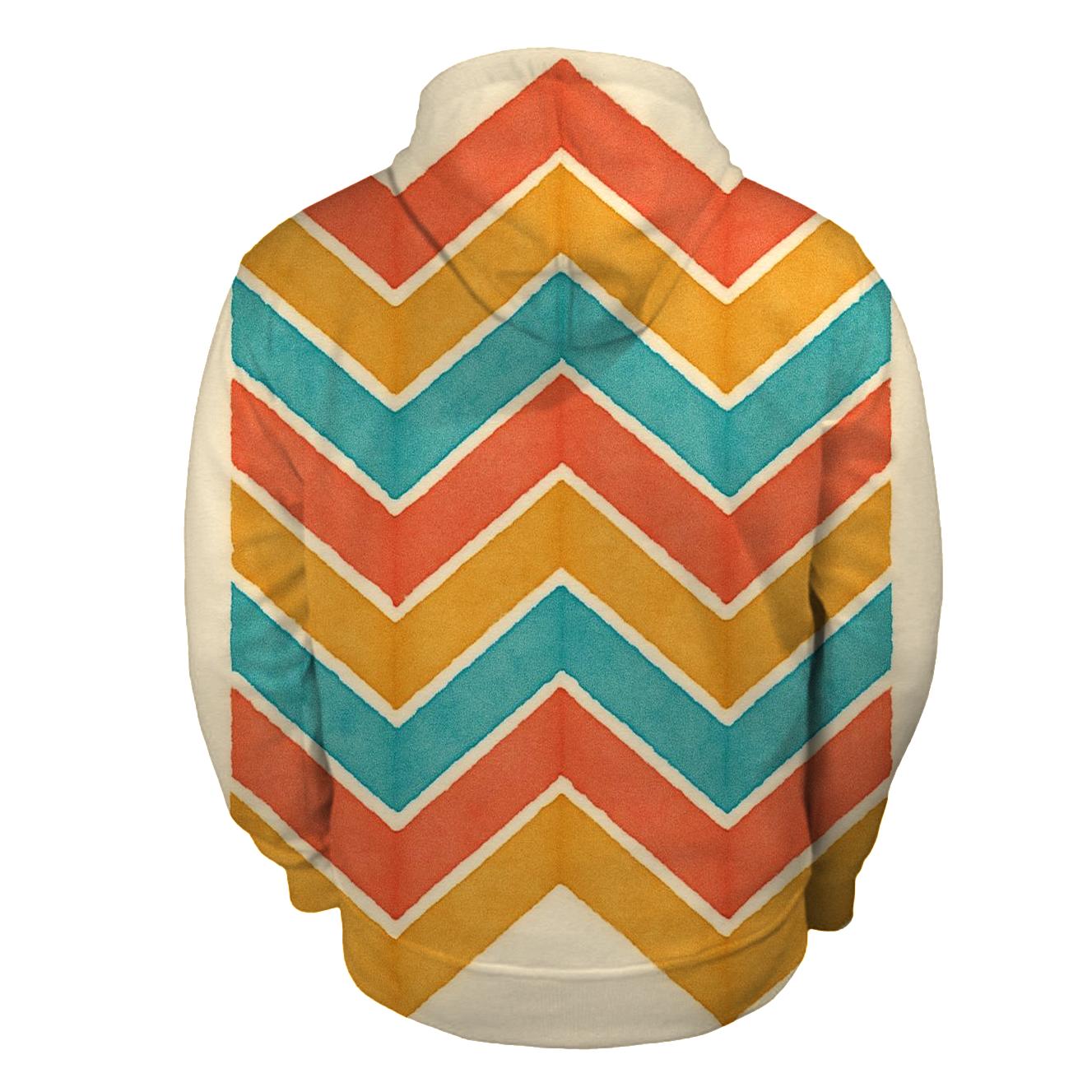 Chevron Coral Accordion zip-up hoodies