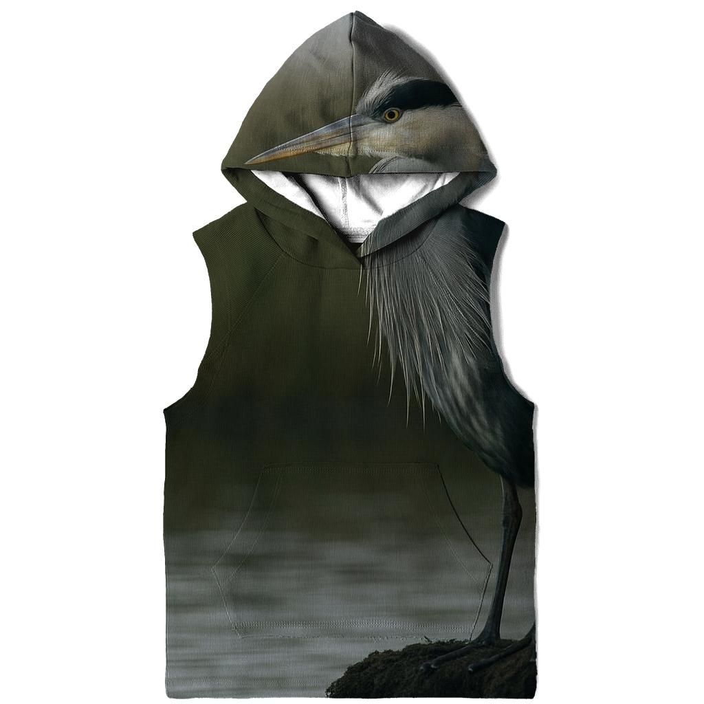 Marshland Heron Vigil graphic hoodies