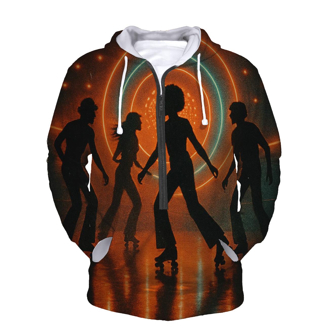 Retro Roller Rink Glow zip-up hoodies