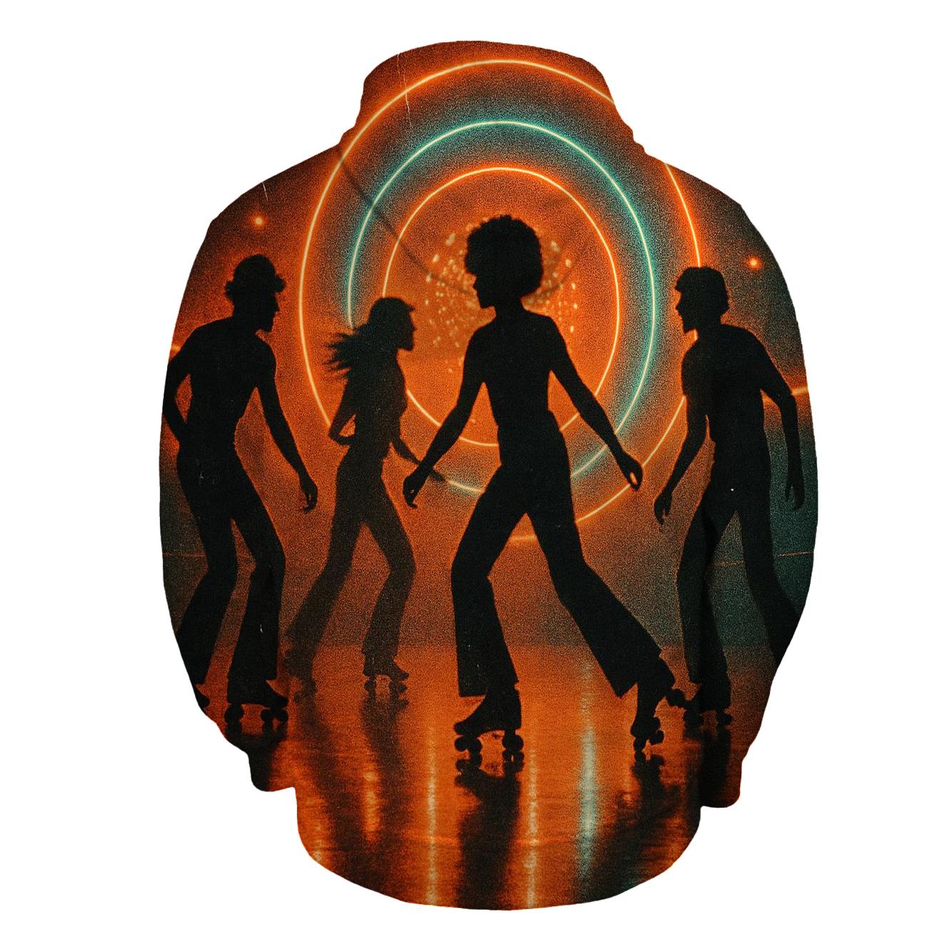 Retro Roller Rink Glow zip-up hoodies