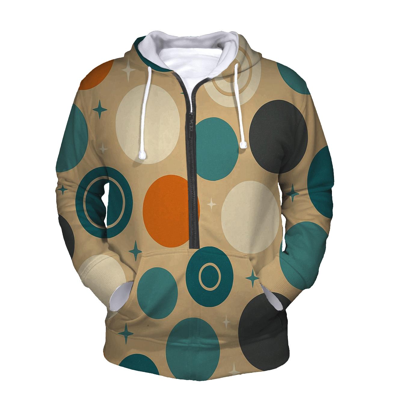 Cosmic Tangerine Dots graphic hoodies