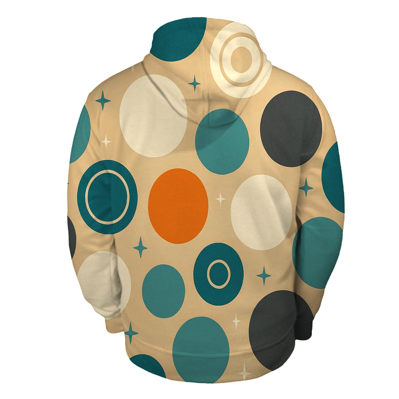 Cosmic Tangerine Dots graphic hoodies