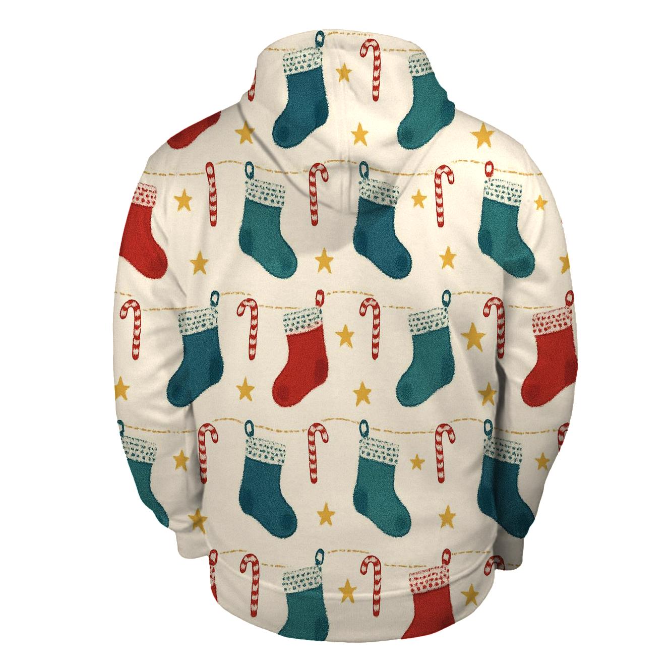 Stocking Garland Ladder Design embroidered hoodies