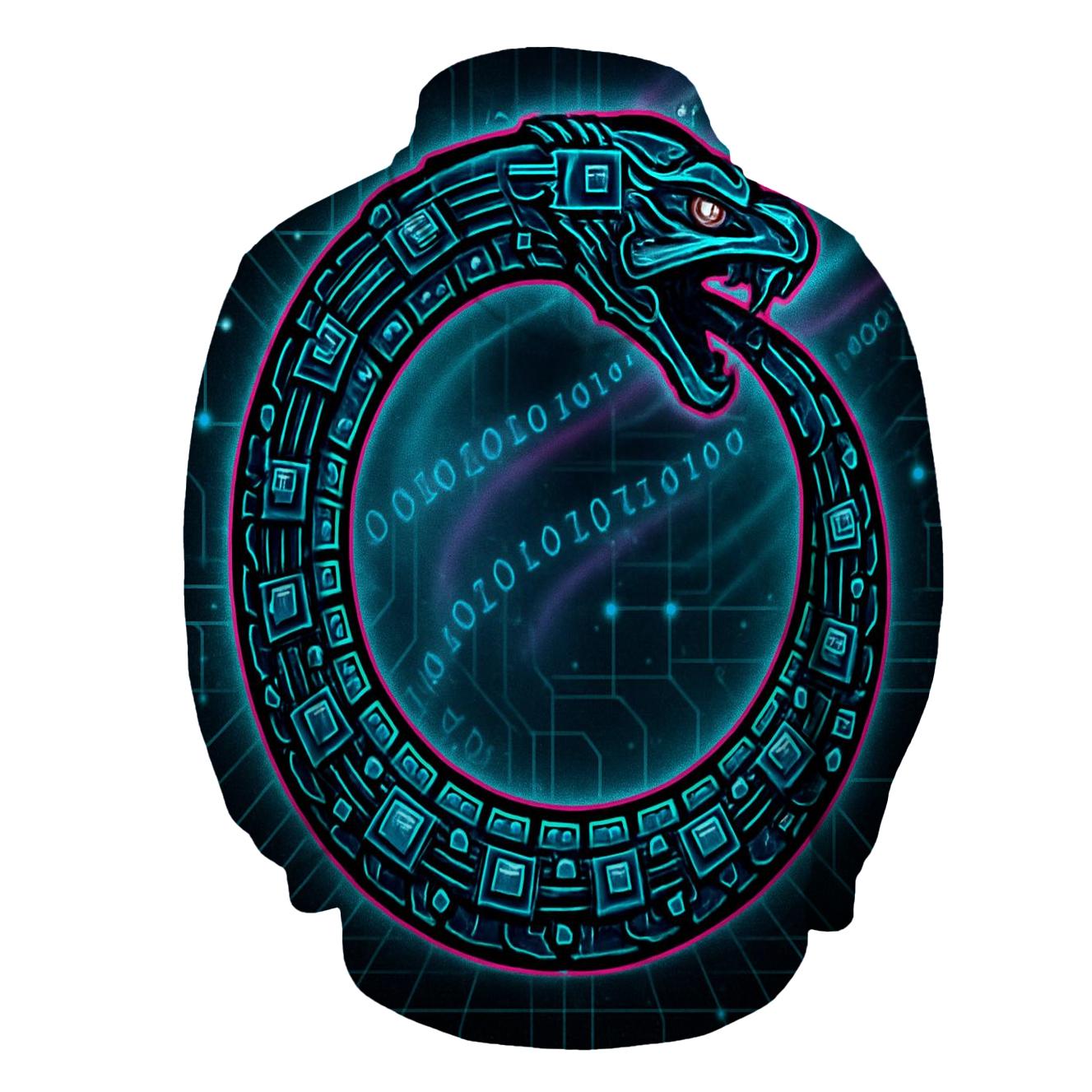 Binary Code Ouroboros Circuit designer hoodies
