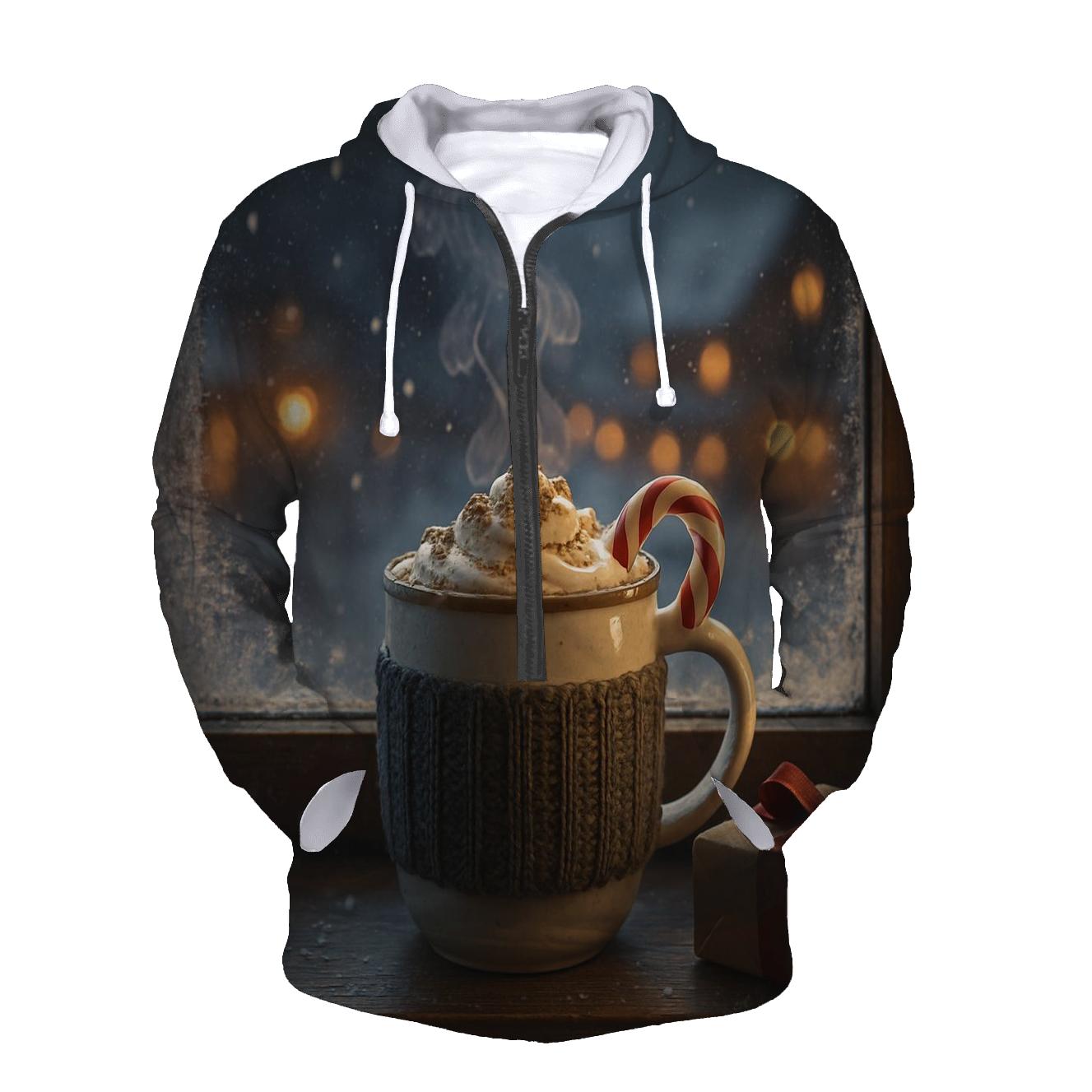 Hot Cocoa By The Frosted Window premium hoodies