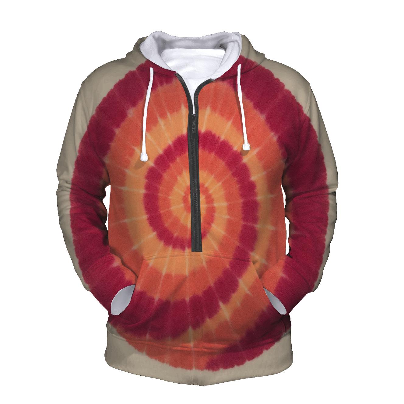 Sunset Spiral Overdye zip-up hoodies