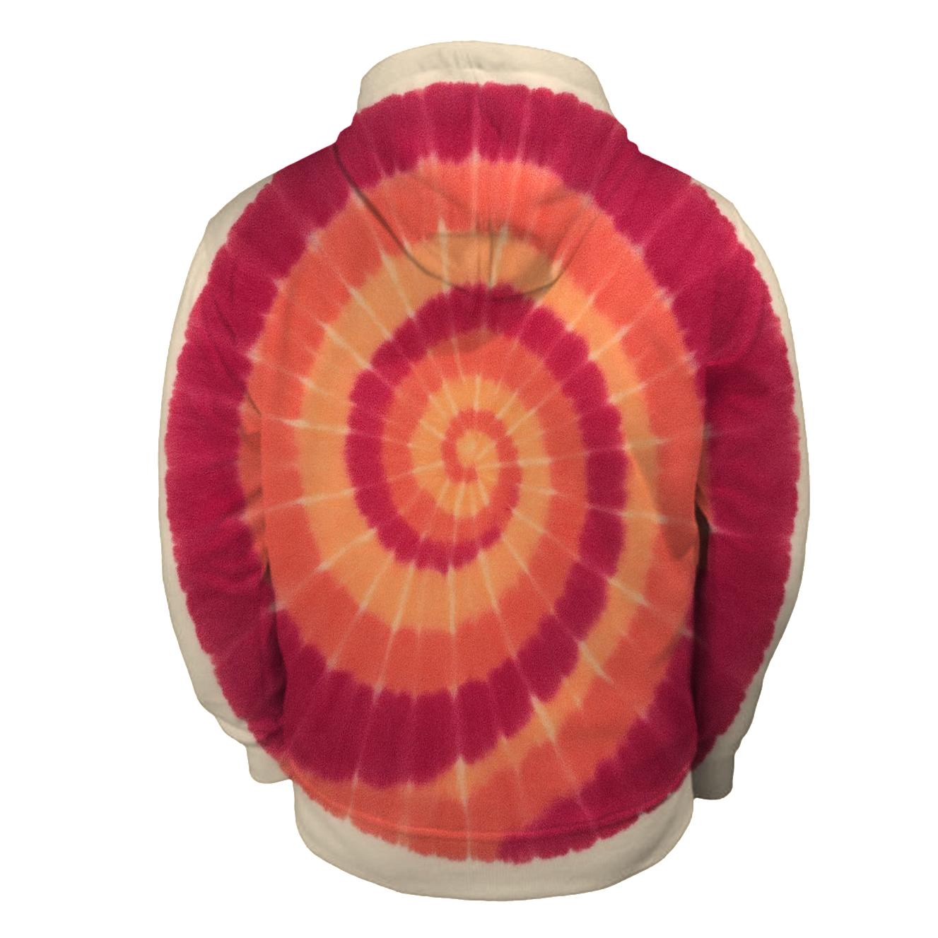 Sunset Spiral Overdye zip-up hoodies