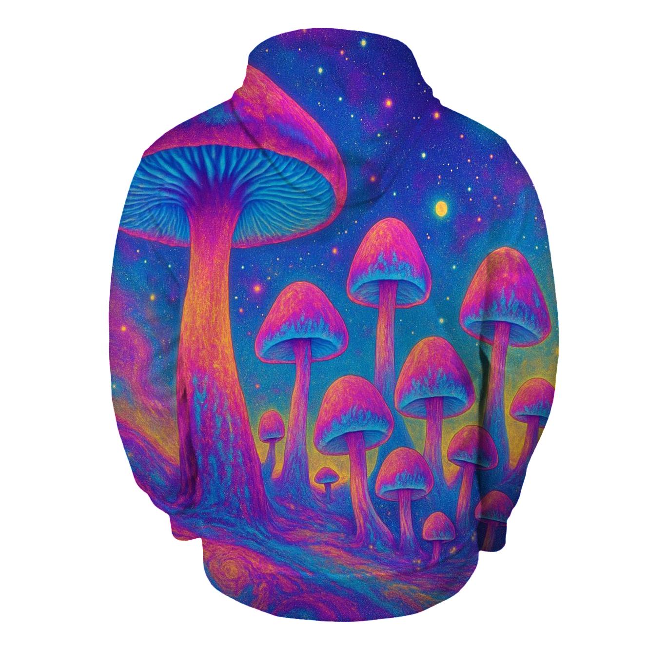 Psychedelic Mushroom Galaxy printed hoodies
