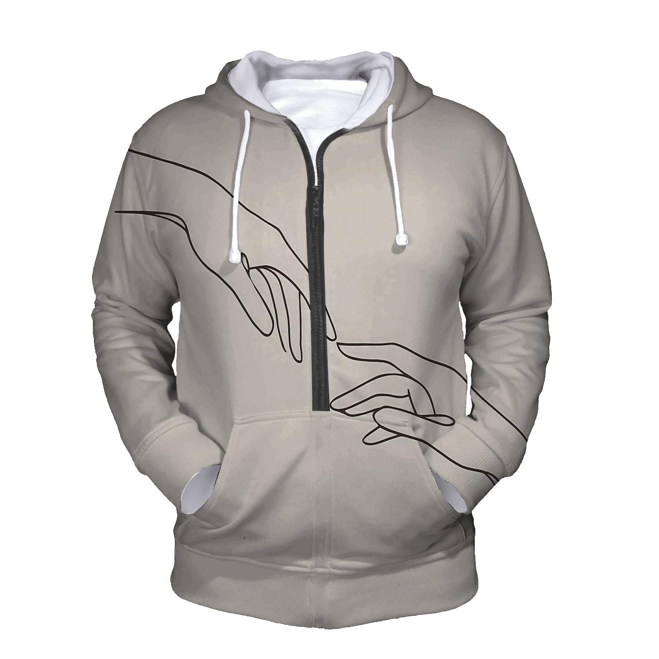 Minimalist Line Art Hands hoodie trends
