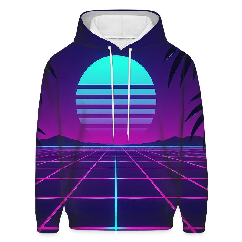 Neon Grid Lines pullover hoodies