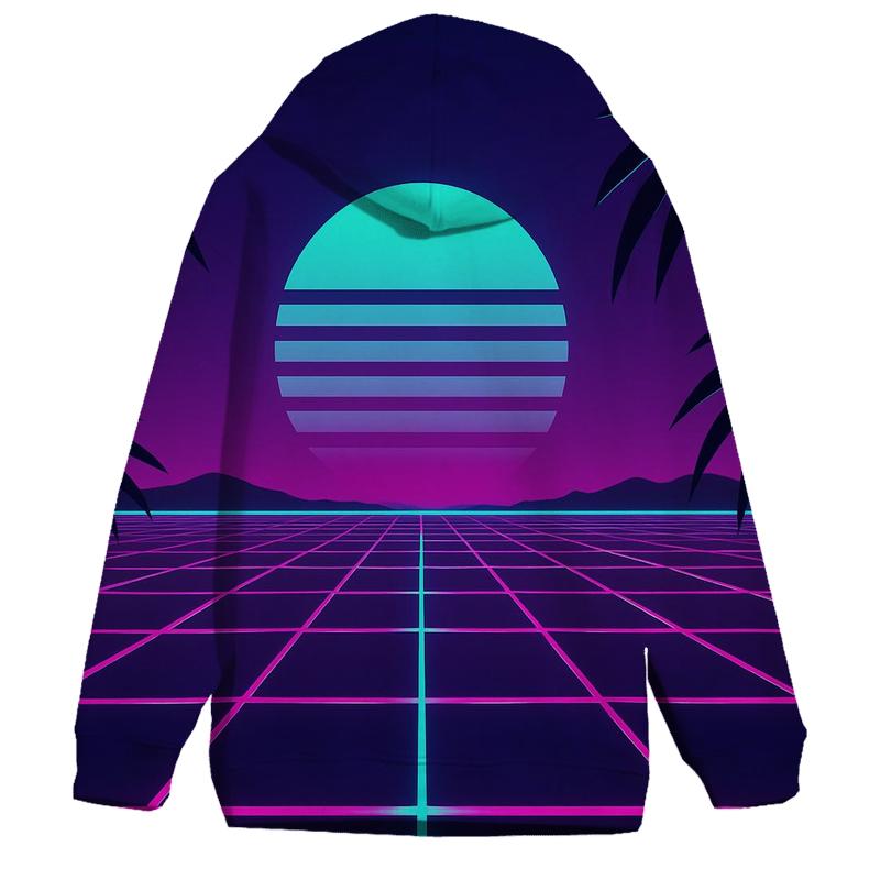 Neon Grid Lines pullover hoodies