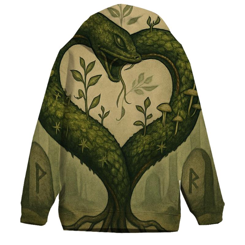 Forest Heart Ouroboros graphic hoodies