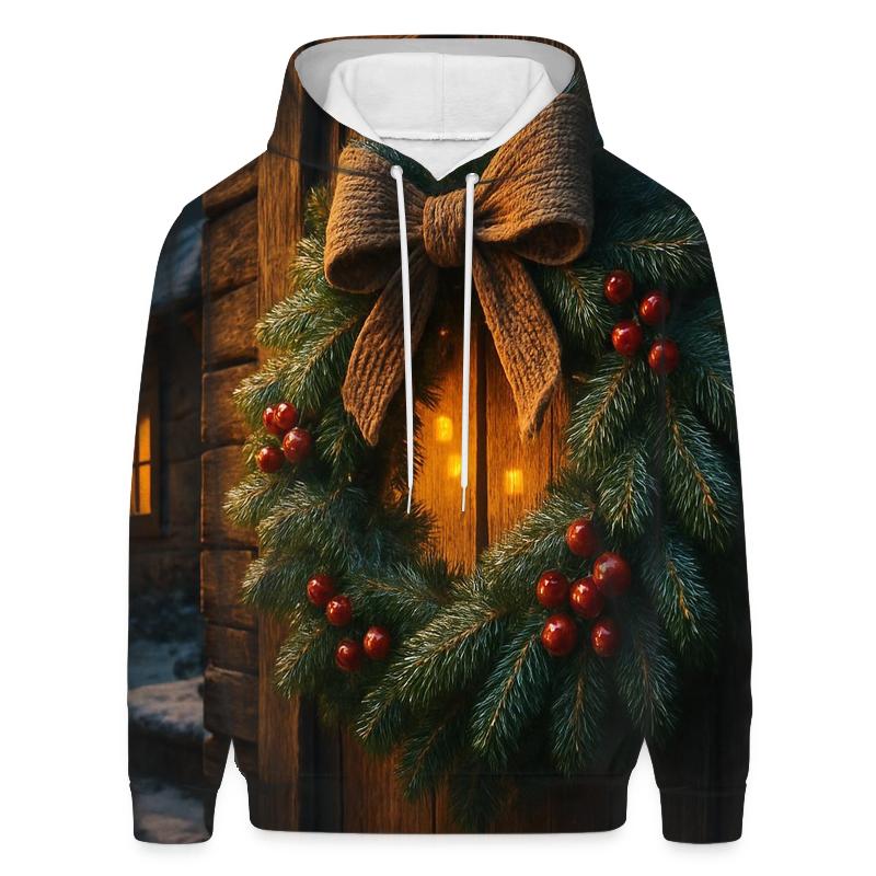 Wreath On The Cabin Door zip-up hoodies