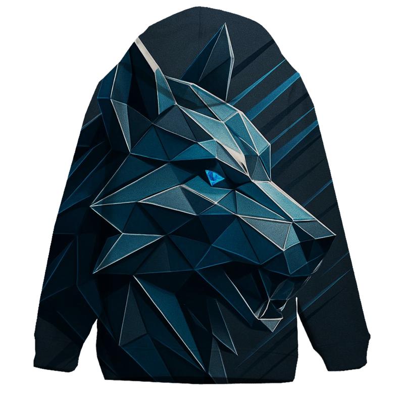 Abstract Geometric Wolf printed hoodies