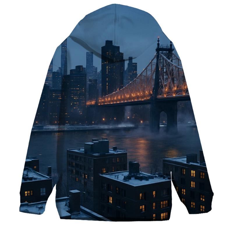 Winter Twilight From Roosevelt Island graphic hoodies