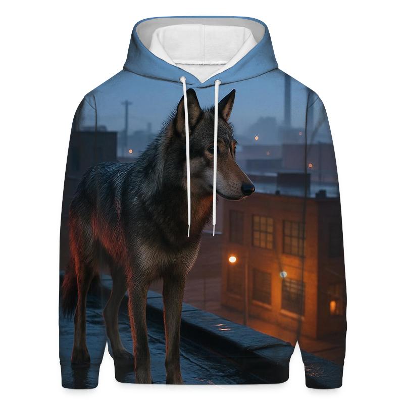Urban Edge Wolf At Dawn graphic hoodies