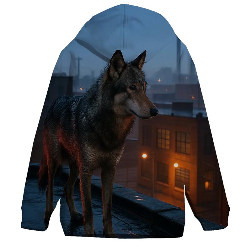 Urban Edge Wolf At Dawn graphic hoodies