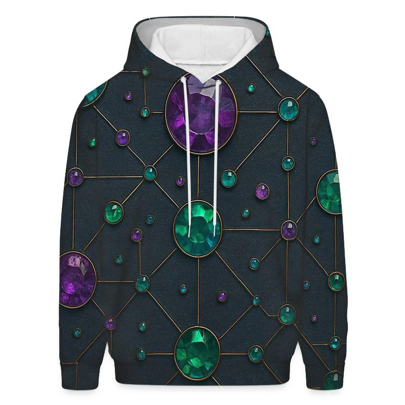 Crystal Constellation Map zip-up hoodies