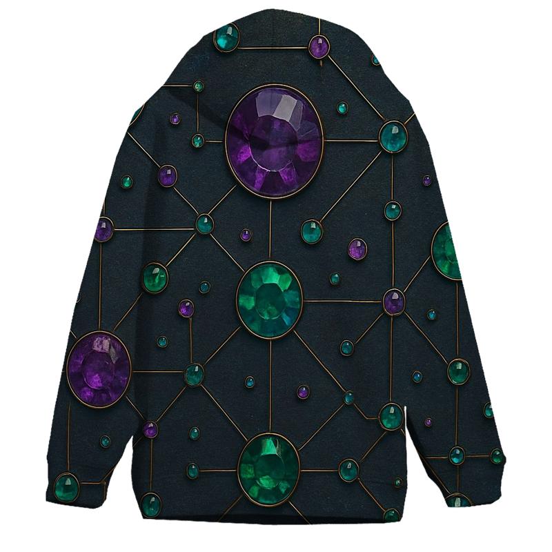 Crystal Constellation Map zip-up hoodies