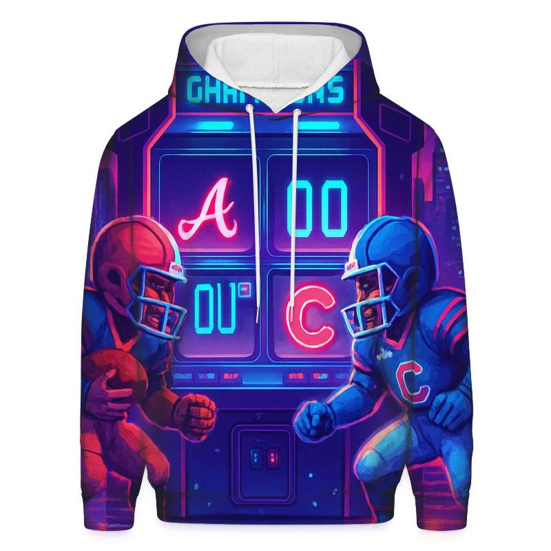 Neon Rivals At Skyline Arcade premium hoodies