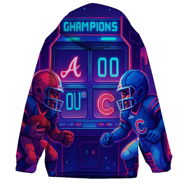 Neon Rivals At Skyline Arcade premium hoodies