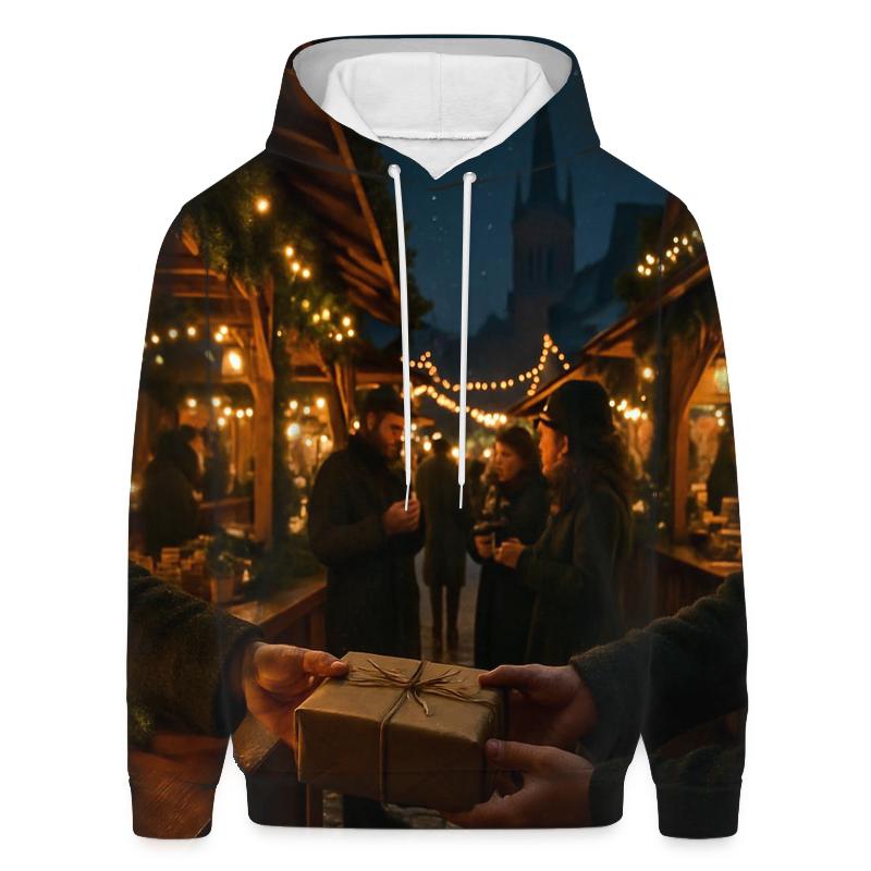 Village Market Under Lanterns graphic hoodies
