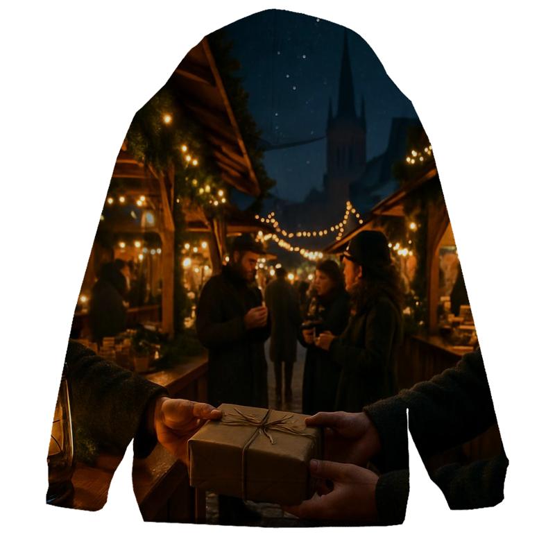Village Market Under Lanterns graphic hoodies