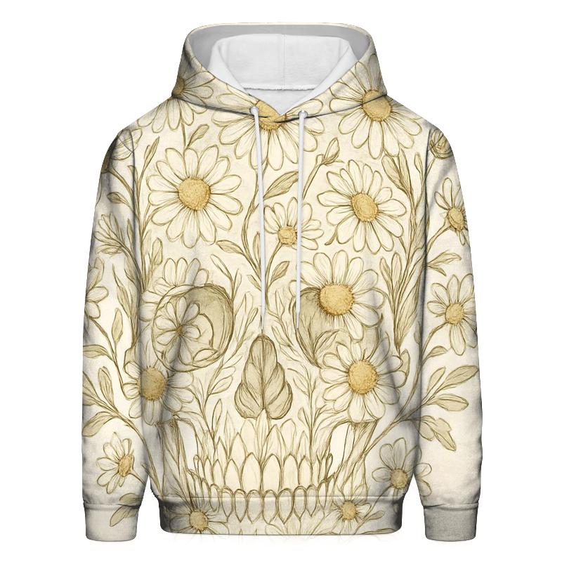 Floral Skull Chamomile printed hoodies