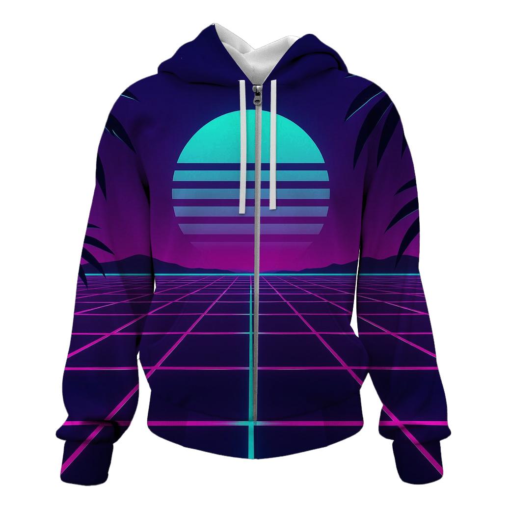 Neon Grid Lines pullover hoodies