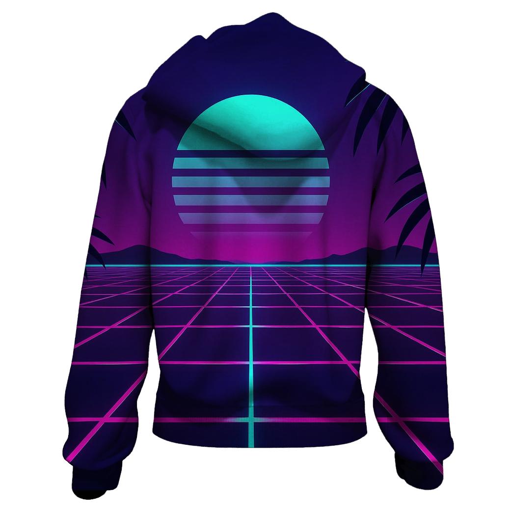 Neon Grid Lines pullover hoodies