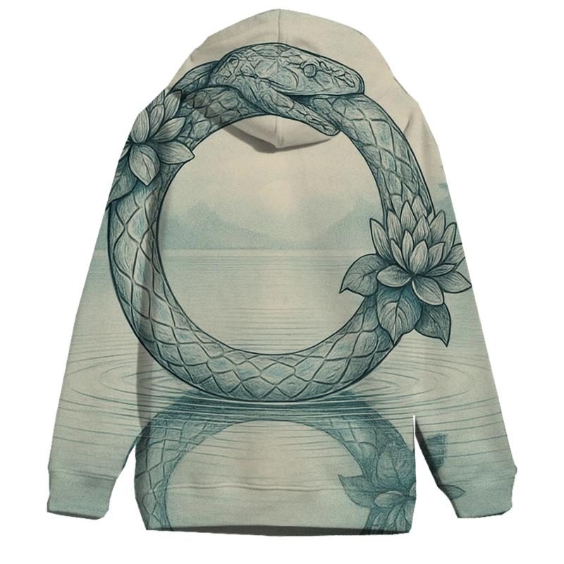 Mirror Lake Ouroboros Reflection zip-up hoodies