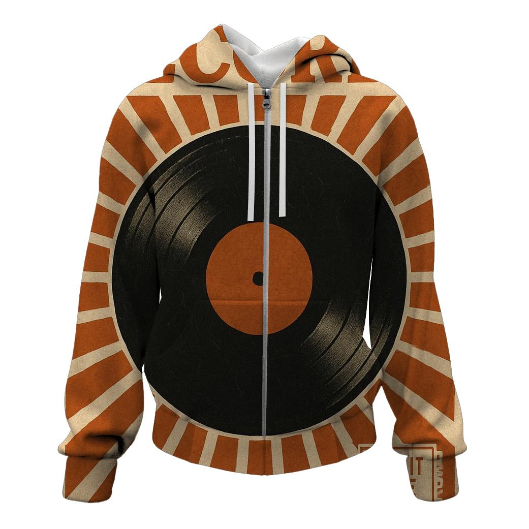 Distressed Vinyl Record Poster heavyweight hoodies