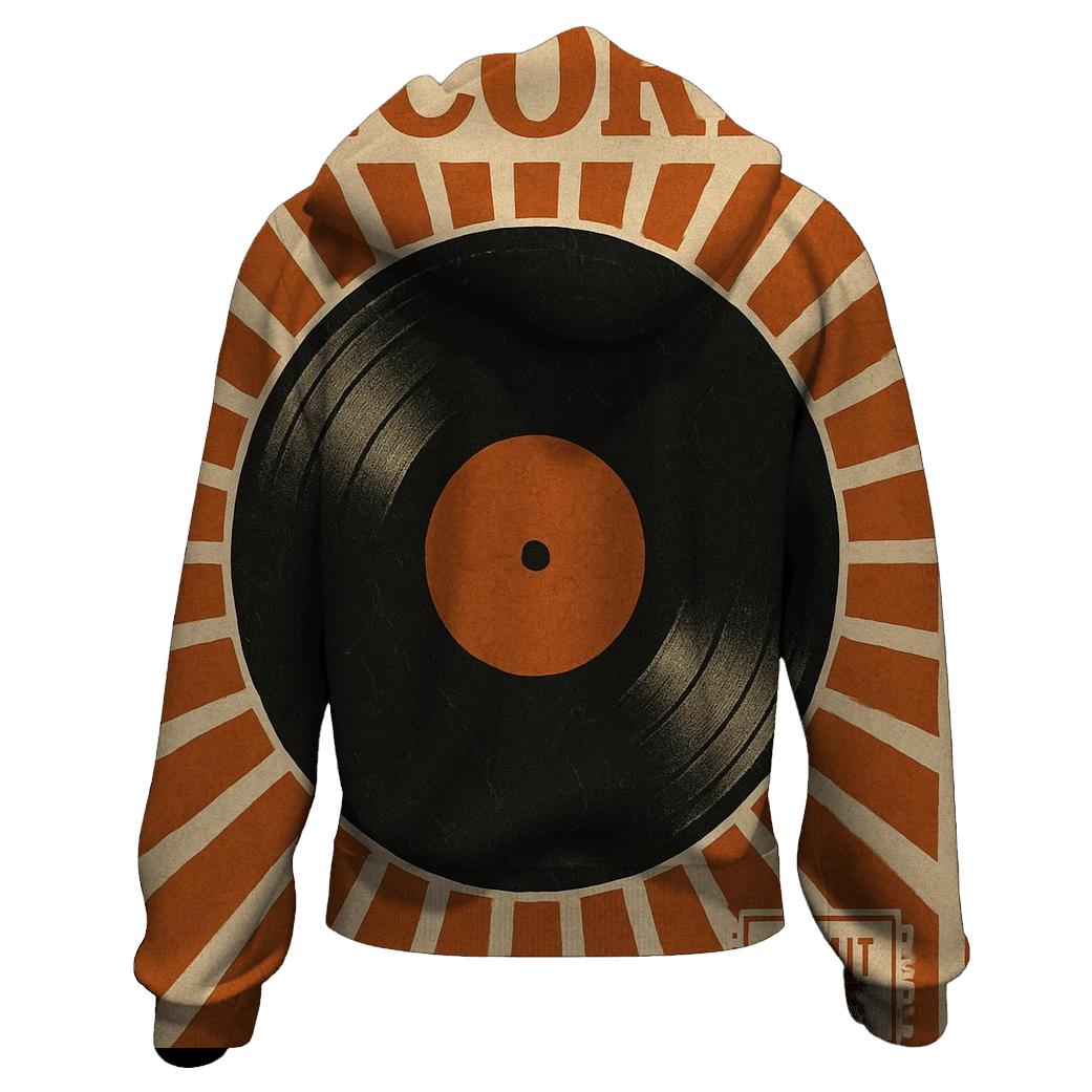 Distressed Vinyl Record Poster heavyweight hoodies