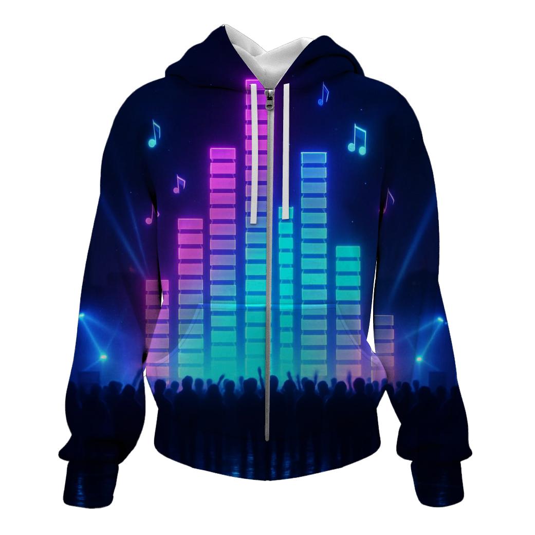 Neon Equalizer Night graphic hoodies
